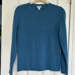 L.L. Bean Woman’s Teal Crewneck CASHMERE Sweater